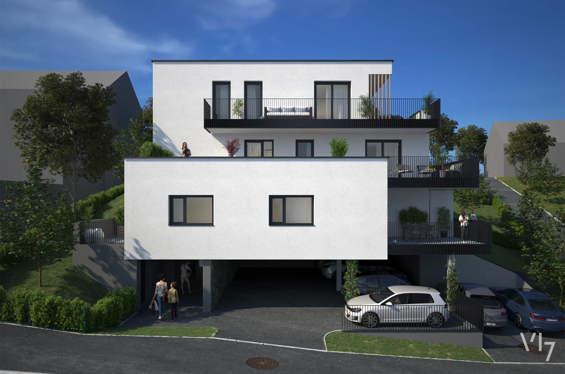 Mehrfamilienhaus — vi7 3D-Visualisierung